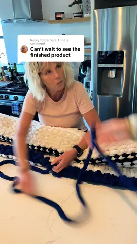 Replying to @Barbara Anne finished withvthe help if my nephew and my son. 👍🏻😊 what do you think? #chenilleblanket #chenille #fingerknitting #chenilleyarn #cozyblanket #chunkyknityarn #handmade #chunkyblanket #fyp #chunkyknitblanket 
