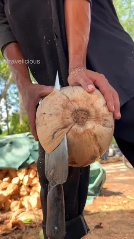 Addictive dried coconut cutting skills #drycoconut #fyp 