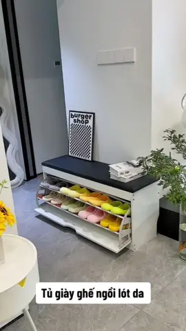 ✨Tủ giày ghế ngồi bọc nệm💗 - Chất liệu: Gỗ MDF lõi xanh chống ẩm phủ Melamine 2 mặt, nệm bọc simili chống thấm nuớc. - Kiểu dáng: 2 ngăn xoay. - Kích thước: N 100cm x S 32cm x C 45cm. - Đa dạng màu sắc và kích thước. - Bảo hành chính hãng 2 năm. - Giao và lắp đặt miễn phí HCM, khu vực lân cận. #xuhuongtiktok2023 #viralvideo  #tủ_giày_thông_minh #tủ_giày_hiện_đại #tủgiày  #nội_thất_thông_minh #noithatdecor 