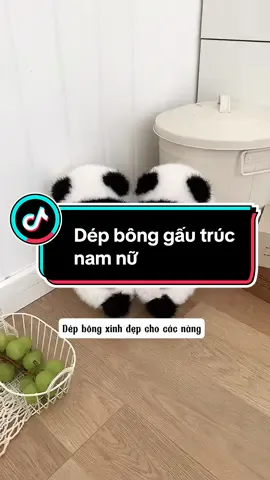 Dép bông gấu trúc nam nữ 😍 #depbong #depbongkute #depbonggautruc #depnamnu #xuhuong #xuhuongtiktok #trending 