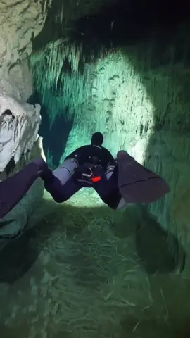 غوص الكهوف  يتطلب مهارة عالية في الطفوية وخبرة و تمرس حيث يستخدم معدات خاصة .. تمتزج المتعة بالخطورة اذا لم تكن هناك خبرة #divingcave #scubadiving #sea  @Blue Dive ⚓︎ 