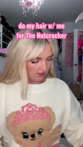 do my hair with me for the Nutcracker🎄✨🩷 #fyp #grwm #hairtutorial #hairtok #thenutcrackerballet #buntutorial #hairstyle 