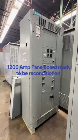 Instock Siemens Square D Eaton & GE panelboards. This 1200 amp Main Circuit Breaker panel is ready to be reconditioned and built to your specs. #PowerDistribution #switchgear #circuitbreakers #electricalwork 
