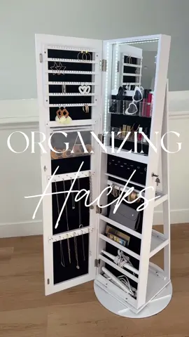 🎉 New year is upon us, time to ORGANIZE! 🙌🏼 This 360 degree swivel mirror opens up into a double-sided armoire cabinet for all your essentials 🫶🏼  #amazon #amazonfinds #amazonmusthaves #amazonhome #amazonfinds2023