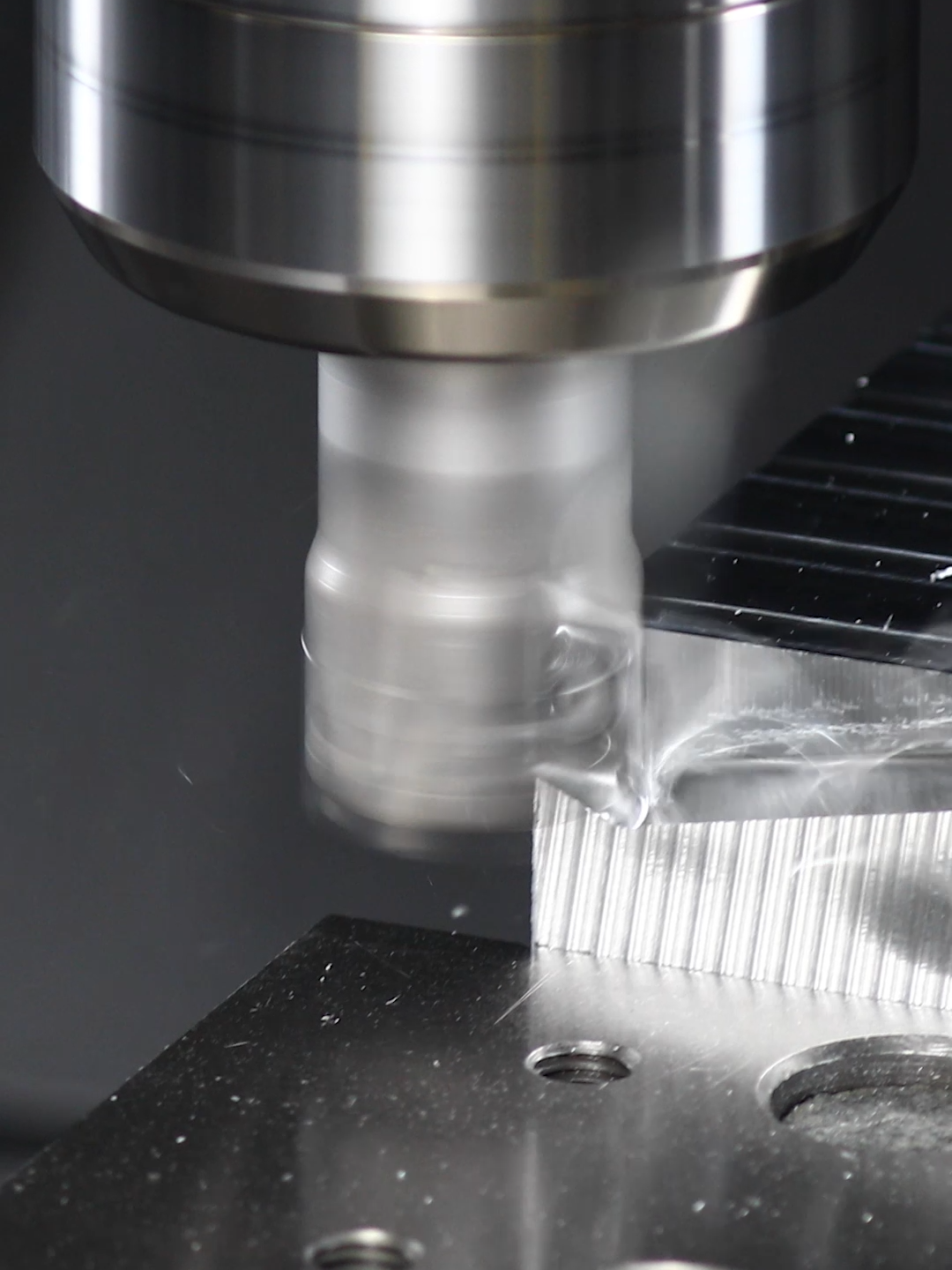 We machined aluminum with a depth of cut of 16 mm! #fyp #cnc #machine #machining #tools #ev
