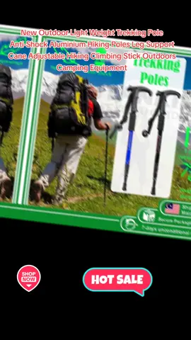 New Outdoor Light Weight Trekking Pole Anti-Shock Aluminium Hiking Poles Leg Support Cane Adjustable Hiking Climbing Stick Outdoors Camping Equipment