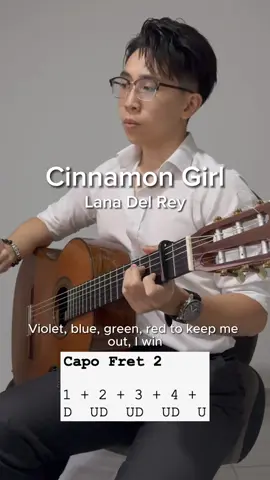 Cinnamon Girl by Lana Del Rey #cinnamongirl #lanadelrey #guitartutorial #guitarcover #beginner #chords #guitartok