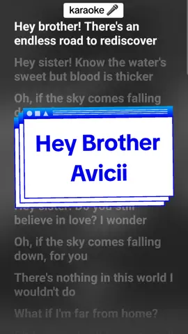 Hey Brother - Avicii #lyrics #cantejunto #karaoke #sing #singalong #avicii #heybrother 