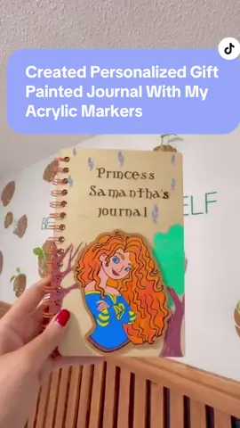 Unleashed my inner artist with these acrylic paint pens! Created this personalized DIY notebook with vivid acrylic colors and they were smooth with precision! I hope my niece loves her custom notebook! 🥰 #diyproject #diynotebookcover #acrylicpen #acrylicmarkers #grabie #acrylicpainting #glowforgeaura #giftideas #personalizedgift #crafttok #craftprojects 