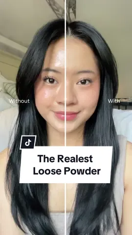 Before & after using The Realest Loose Powder that instantly blur your pores & make your makeup lasts longer 👀 Dengan tekstur Nano Blur Powder bikin makeup kamu lebih smooth and gak crack! 😚💕 #roseallday #wearroséandslay #BeliLokal 