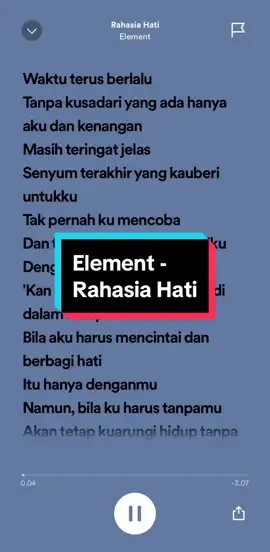 Rahasia Hati - Element #spotify #music #playlist #fulllyrics #foryou #fypシ 