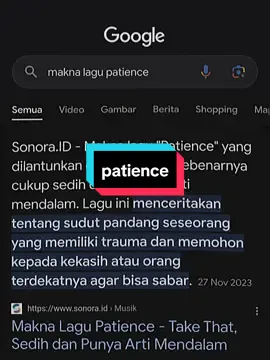 sebutkan lagu yg tepat untuk mengakhiri tahun 2023 ini. #patience #takethat #musicvibes #songs #aesthetic #foryou #maknalagu #google #fyp 