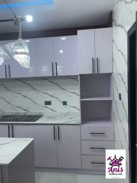 Kitchen cabinet with marble top