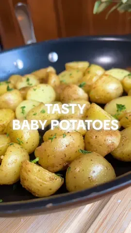 Simple & Tasty Sautéed Baby Potato Recipe Here is a simple and tasty baby potato recipe. You only need to boil the potato to make it fork tender and sauté it to make the skin crispy and flavorful. INGREDIENTS • 800 grams Baby Potato •  1 tbsp Unsalted Butter • 1 tbsp Avocado Oil • Salt & Pepper (to taste) • 1 tbsp Parsley (Chopped) INSTRUCTIONS • Slice the baby potatoes in half • Boil until they are fork tender but not mushy • Drain and Sauté in a large pan over medium-high heat with 1 t sp of oil. • When the potatoes starting to crisp add butter and season with salt and pepper • Remove from heat and garnish with fresh chopped parsley #BabyPotatoRecipe #EasyBabyPotatoRecipe #DeliciousBabyPotatoRecipe #QuickBabyPotatoRecipe #quickeasydeliciousrecipes #fyp 
