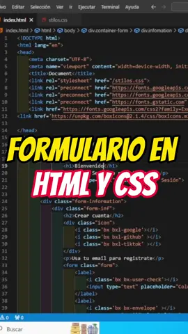 Formulario usando html y css #html  #htmlcss #html5 #html5css3 #formulariohtml #coding #code #practicando #programming #frontend #developer #onenexteducation #alura 