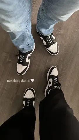 we love matching @Nike #nike #nikedunks #nikedunklow #pandadunks #pandadunklow #matchingshoes matching dunks, nike dunks, panda dunks 