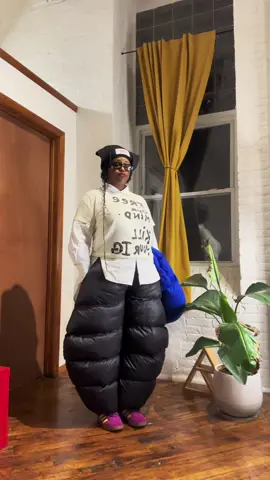 OOTD ✅ #missyelliott #inflatedpants #layeringoutfits #nyeoutfit 