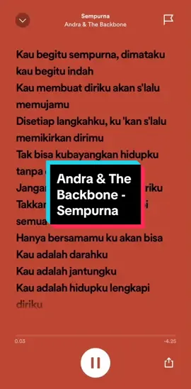 Sempurna - Andra & The Backbone #spotify #music #playlist #fulllyrics #foryou #fypシ 