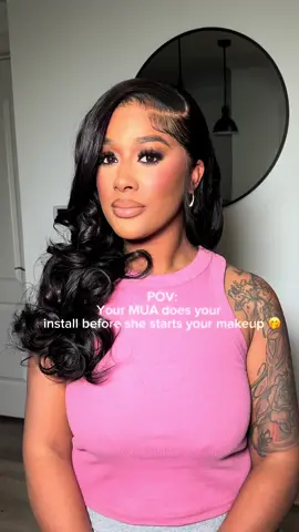 Hair and makeup by mee 🤭🥰 #atlmua #atlanta #mua #atl #makeup #wiginstall #fyp #foryoupage 