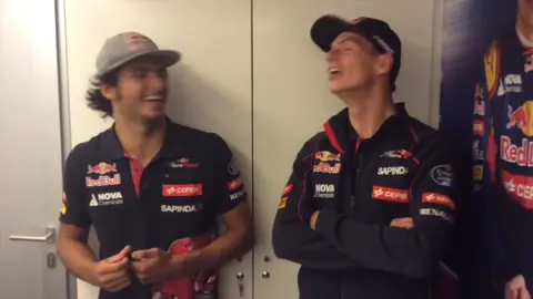 toro rosso boys you will always be famous ❤️ live laugh love versainz  #formula1 #tororossof1 #versainz #maxverstappen #carlossainz 