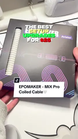 My New Favorite Coiled Cable By @epomakerkeyboard 🤍 - Thanks to them for sending it out 🫶 | #Epomaker #epomakerkeyboard #coiledcable #keyboard #GamingSetup #Tech #techtok 