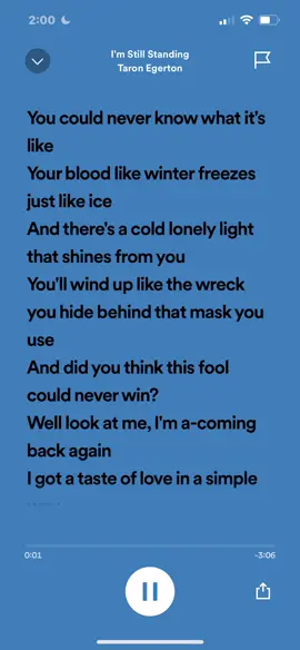 Im Still Standing - By Taron Egerton #taronegerton #music #lyrics #fyp #spotify 