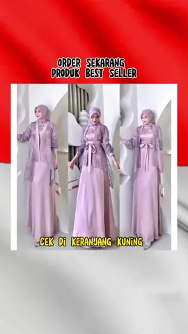 Fuji Dress satu Set Inner Outer Kimono Queenbee Fashion Gamis Muslim Wanita Pesta Kondangan #fuji #fujidress #gamisfuji 