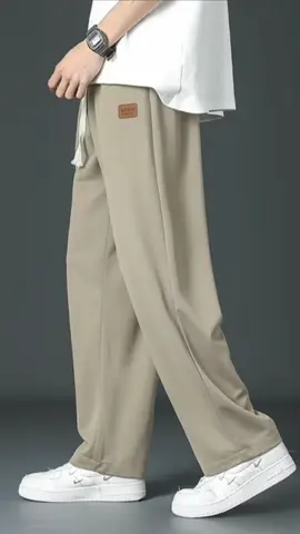 CF Men’s Ice silk Mop Pants Summer Thin Korean style Trendy Casual Trousers Loose Drawstring Wide #fyp #foryou #foryoupage #trending #trousers 