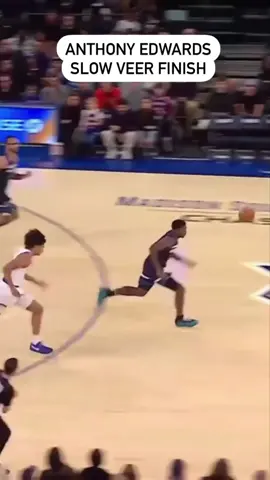 Anthony Edwards displayed elite-level balance on this slow veer finish. In this play, he crossed over the defender in the open court and used a slow veer finish to throw off the defender’s timing, ultimately finishing with an and-one. Edwards led with his right step to engage the defender, then utilized his left step to impede the defender’s progress while decelerating on that left foot. Recognizing the defender’s mistimed move, Edwards smoothly sealed the play with an easy finish. Executing this finish demands the ability to slow down your momentum while maintaining enough strength and explosiveness in your foot/leg to complete the play at the rim. 🎥: @nba  / @timberwolves  All clips are property of the @nba . No Copyright infringement is intended. #anthonyedwards #timberwolves #veerfinish #footwork #balance #fyp #foryourpage