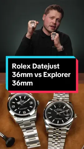Rolex Datejust 36mm vs Explorer 36mm - Now on Yotube  #shorts #fyp #foryoupage #viral #watchesoftiktok #luxurywatches #watchtrading #watchtrader  #rolex