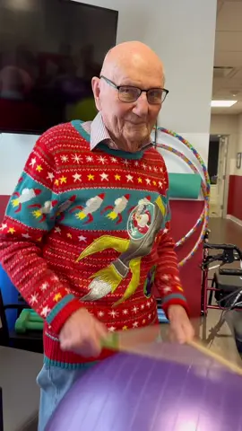 🥁 Drumming up holiday cheer with the seniors - Christmas cardio session in full swing! 🎄🥁 #festivebeats #seniorfitness #hollyjollychristmas @Michael Bublé #shineeveryday #seniorliving 