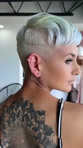 Short haircuts with design & ornaments ❤️‍🔥 #bobwithbuzzednape #haircutmakeover #hairchange #kratkovlasky #clipperedpixie #pixiecut #hairornament #hairart #hairdesign 