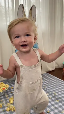 Laiky wasn’t sure what to make of his cake smash, until his big brother came to show him how it’s done! Jaska is the king of cake smashes 😂🩵 #cakesmash #firstbirthday #mumtok #mumsoftiktok 