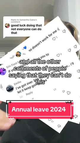 Replying to @Samantha Galea #annualleave #annualleavehack #2024 