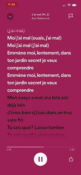 J’ai mal - aya nakamura #lyrics #music #trending #speed #speedsongs 