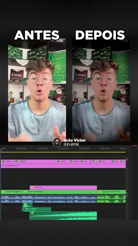 antes e depois de editar para o @Marco ✨ #edicaodevideo #videoediting #premierepro #adobepremiere #editordevideos #marketingdigital 
