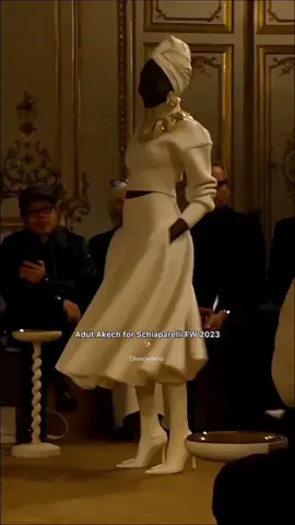Adut Akech for Schiaparelli FW'23 | 💫 Love  fashion? 🗞️ Subscribe now to FRONT ROW Newsletter by Diverseland - The exclusive fashion insider's club ✨ 🔗 Link in Bio & stories    #SuperModel #catwalk #Runway #supermodels #adutakech #models #modeling #model #walking #catwalker #fashion #fashionshow #fashiongram #runwaywalk #schiaparelli 