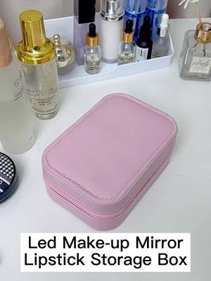 Color-Changing LED Mirror Storage Box perfect for traveling or doing makeup on the go!