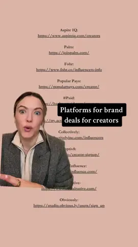 Here are my current favs: Platforms for getting brand deals as a creator!!! But we do not gatekeep so comment your favs plz.  #influencermarketing #creatortipsandtricks #creatoreconomy #influencertipsandtricks #microcreators #creatorplatforms #greenscreen 
