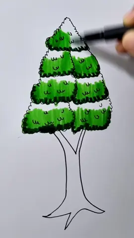 Tutorial fácil de árvore #drawing #fyp #viral #challenge 