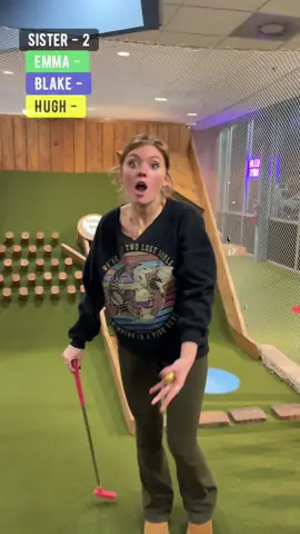 Sister solidifying herself as one of the goats of mini golf. Almost pulling off an impossible trick-shot. How would you play this hole?! #dialedgolf #minigolf #puttputt #putting #golf 