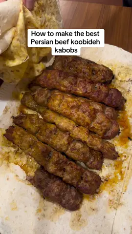 The best kabob I have ever had!! This is the recipe my cousin uses- For every 2lbs of meat: (1 lb ground beef 80/20 1 lb ground Lamb) You can do all beef too if you prefer! Youll need: 1 yellow onion 1 TSP Turmeric 1 TSP Smoked Paprika  2 TSP Salt  1/2 TSP Black peppers 1/8 TSP Cayenne  1/8 TSP Chili powder #persianfood #persian #persiankabob #persiankebab #persiankebabs #koobideh #koobide #koobidehkabob #tahdig #persianrice #saffronrice #torshi #pickledveggies #pickledvegetables #mastmoosir #eating #Recipe 