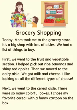 Grocery Shopping #groceryshopping #grocerystore #shopping #supermarket #fyp #fory #english #englishlesson #englishclass #englishteacher #learnenglish #englishstories #dailyenglishpractice #dailyenglish 