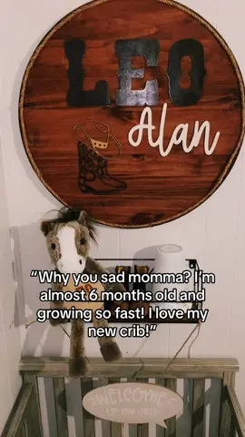Transition to the crib has me in my feels. It made me think of you 🥹🫶🏼 #itmademethinkofyou #babyboy #baby #MomsofTikTok #momlife #momtok #babytok #cutebaby #crib #namesign #transition #growingup #fyp #foryoupage 