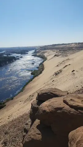 The highest peak of Jabal Abu al-Haweh in Aswan and a beautiful view of the Nile from the top of the mountain that is more than 130 meters. #egypt #egyptian_tik_tok #come_to_egypt #Egypt #ancient_egyptian_civilisation #anegypt #mandoles #ancientegypt #egyptian #aswan 