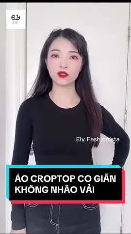 Áo nữ tay dài dáng croptop hàng đẹp #xuhuong #reviewao #thoitrangnu #croptop #ely 