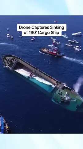 Drone Captures Sinking of 180' Cargo Ship #bigship #ships 