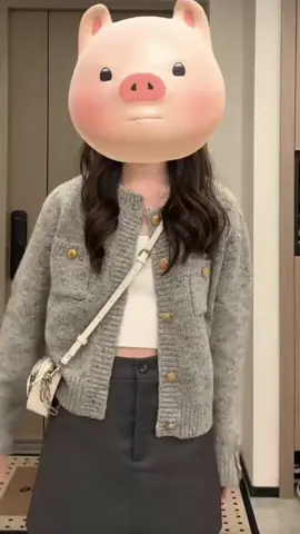 Áo khoác dệt kim màu xám, hàng QC, cúc ngọc#cardigandetkim #mauxam #cucngoc #outfit #phoidoxinh #xuhuong 