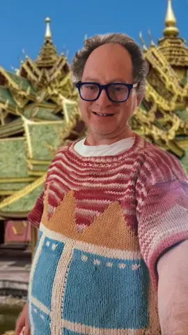 When we were in Thailand as part of a cruise, we spent exactly what this song says: one night in Bangkok #sambarsky #sambarskysweaters #sambarskyknitter #knit #knitting #knitter #art #artist #sweater #intarsia #handknit #thailand #thai #thaiarchitecture #pointytophouses