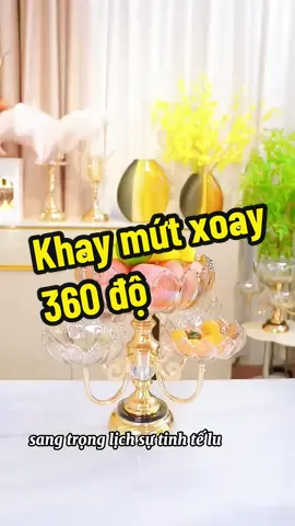 Khay mứt tết xoay 5 cánh, xoay được 360 độ siêu.xinh 